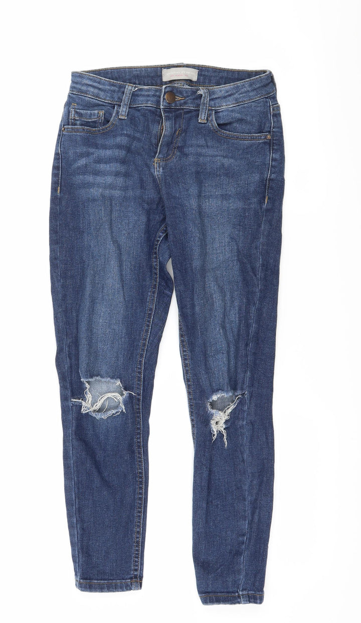 Dorothy Perkins Womens Black  Denim Skinny Jeans Size 6 L26 in