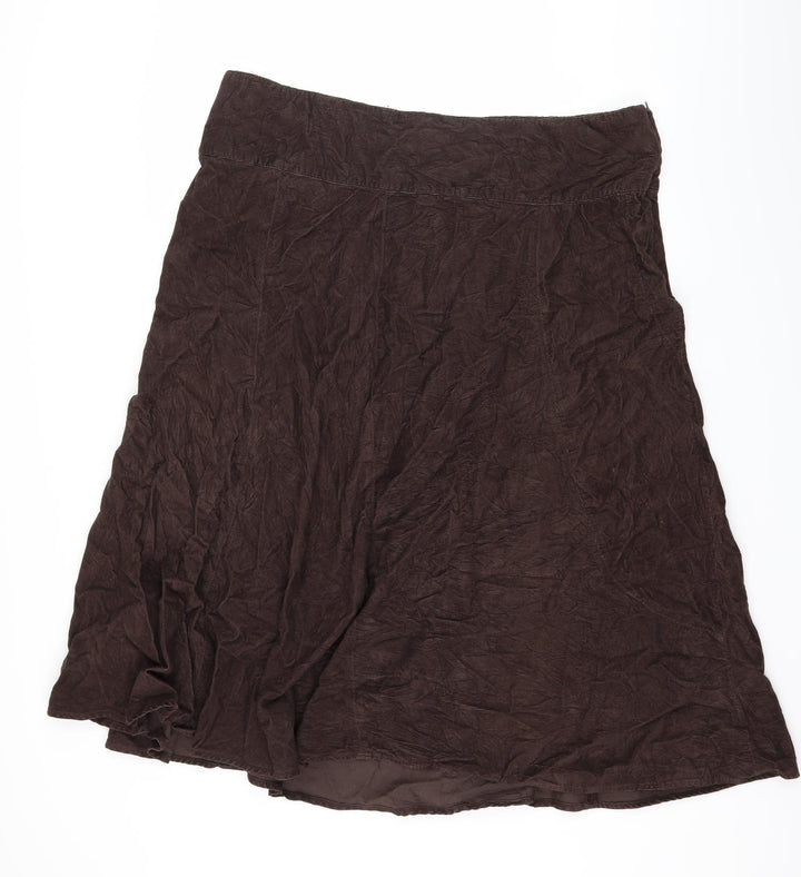 Preworn Womens Brown Corduroy Flare Skirt Size 42