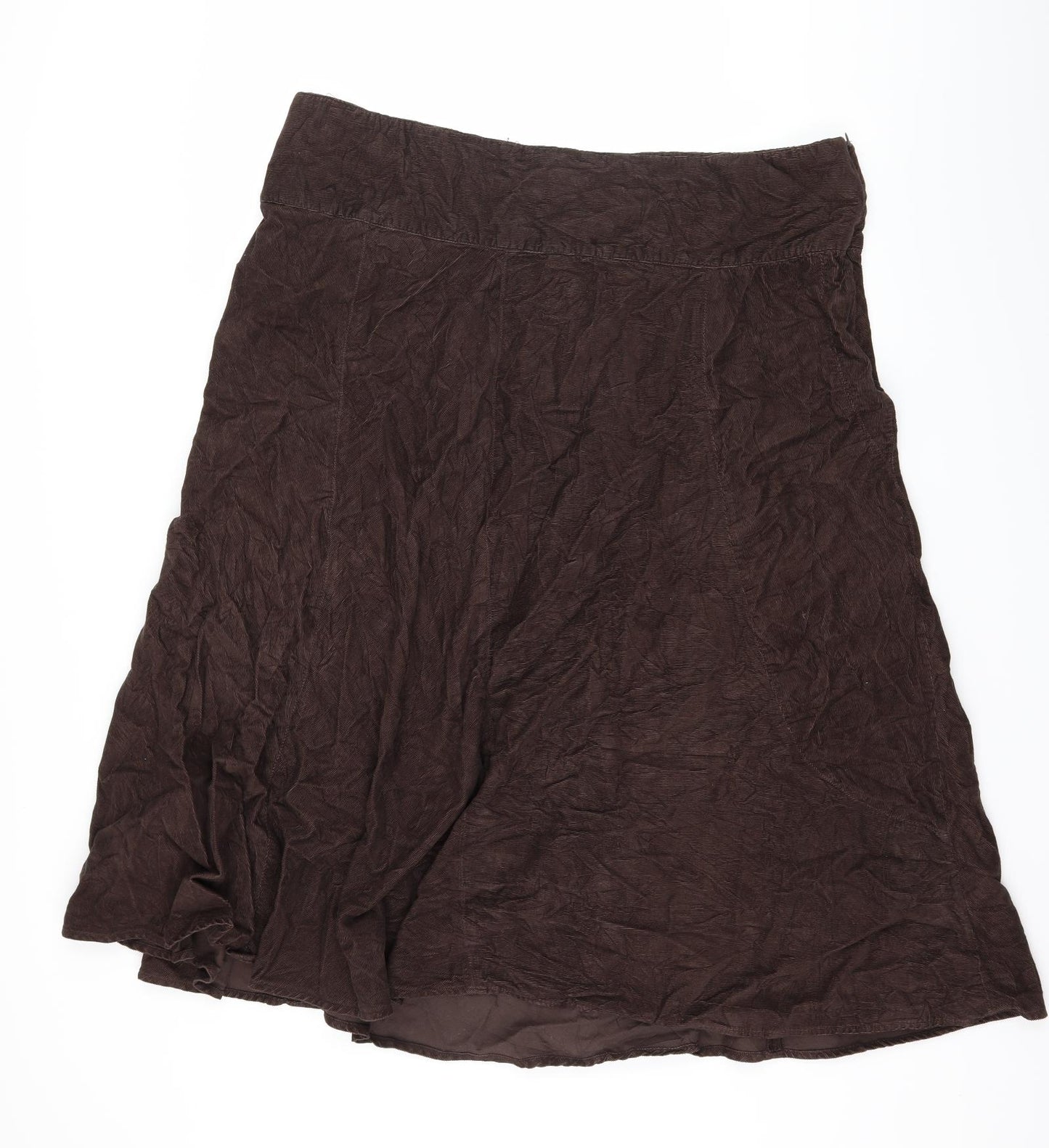 Preworn Womens Brown  Corduroy Flare Skirt Size 42