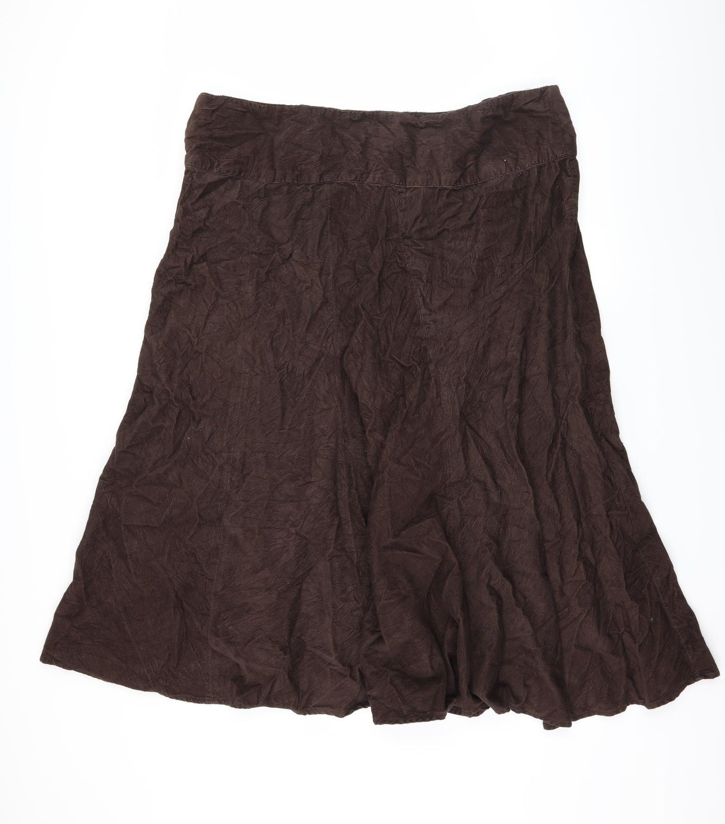 Preworn Womens Brown  Corduroy Flare Skirt Size 42