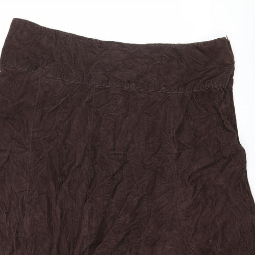 Preworn Womens Brown  Corduroy Flare Skirt Size 42