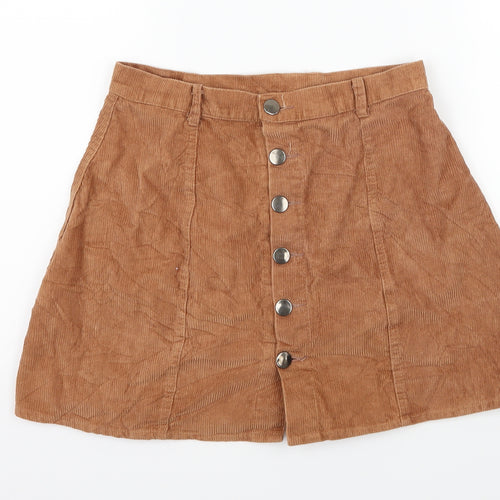 Preworn Womens Brown  Corduroy Mini Skirt Size S