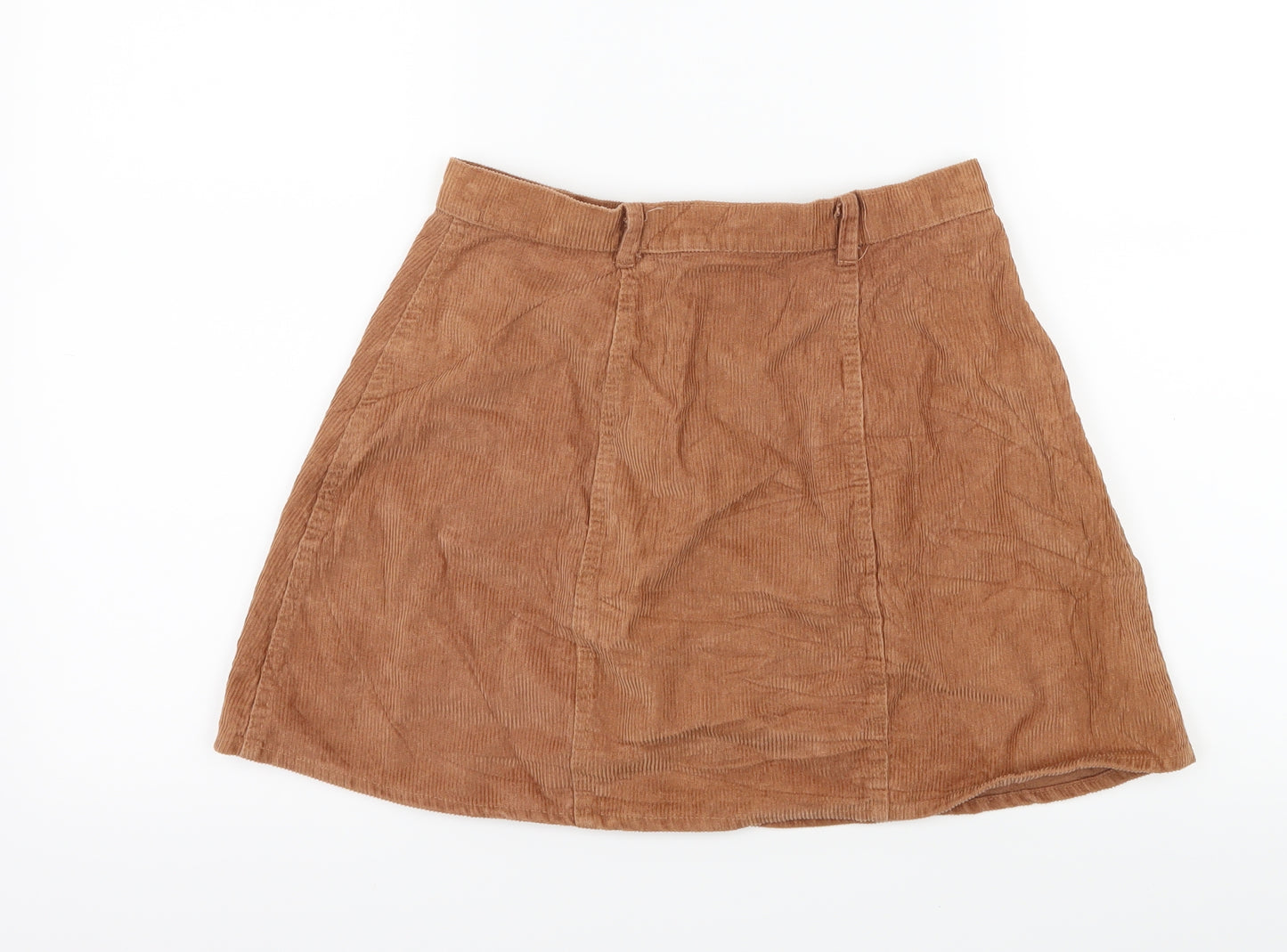 Preworn Womens Brown  Corduroy Mini Skirt Size S