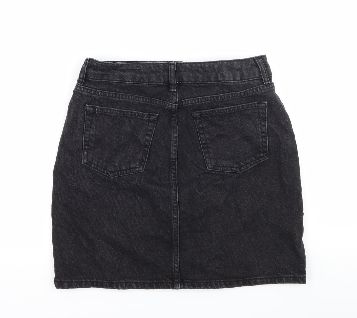 Topshop Womens Black  Denim A-Line Skirt Size 28