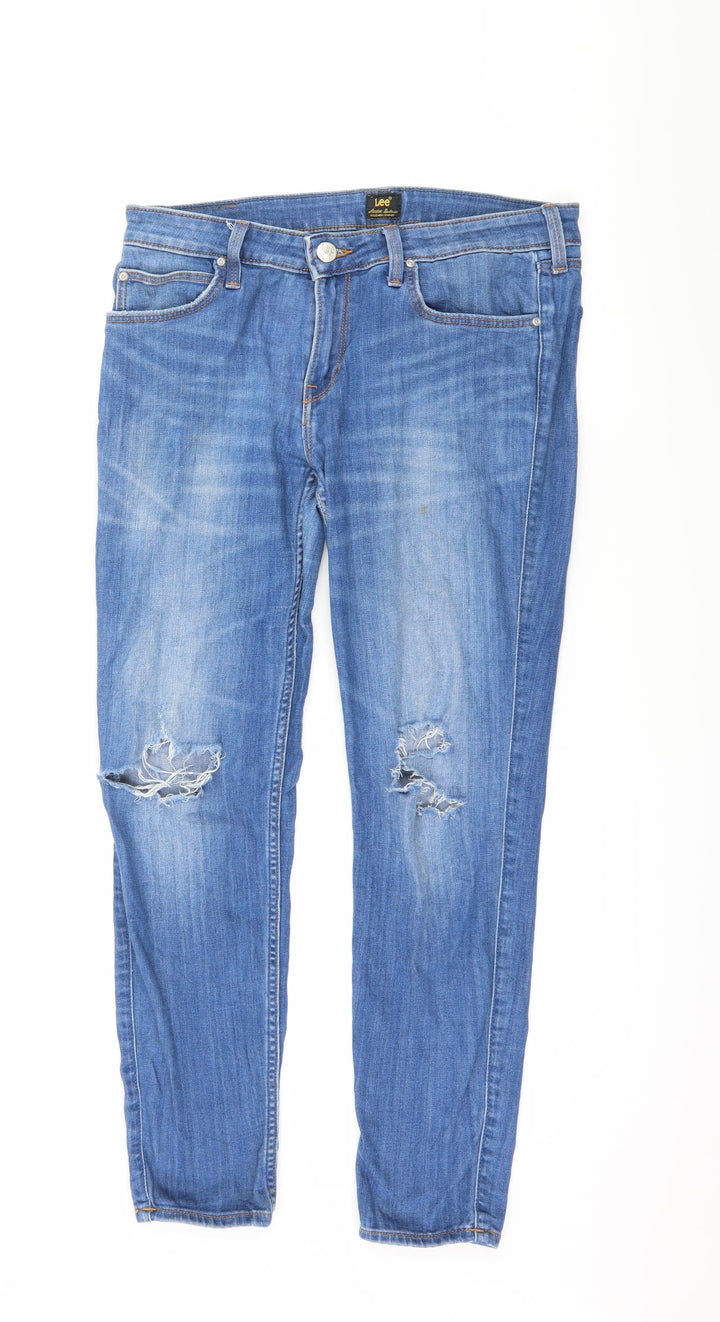 Lee Womens Blue Denim Skinny Jeans Size 34 L28 in