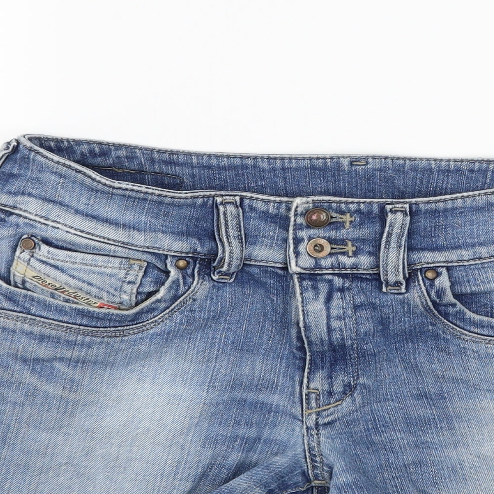 Diesel Womens Blue  Denim Hot Pants Shorts Size 28
