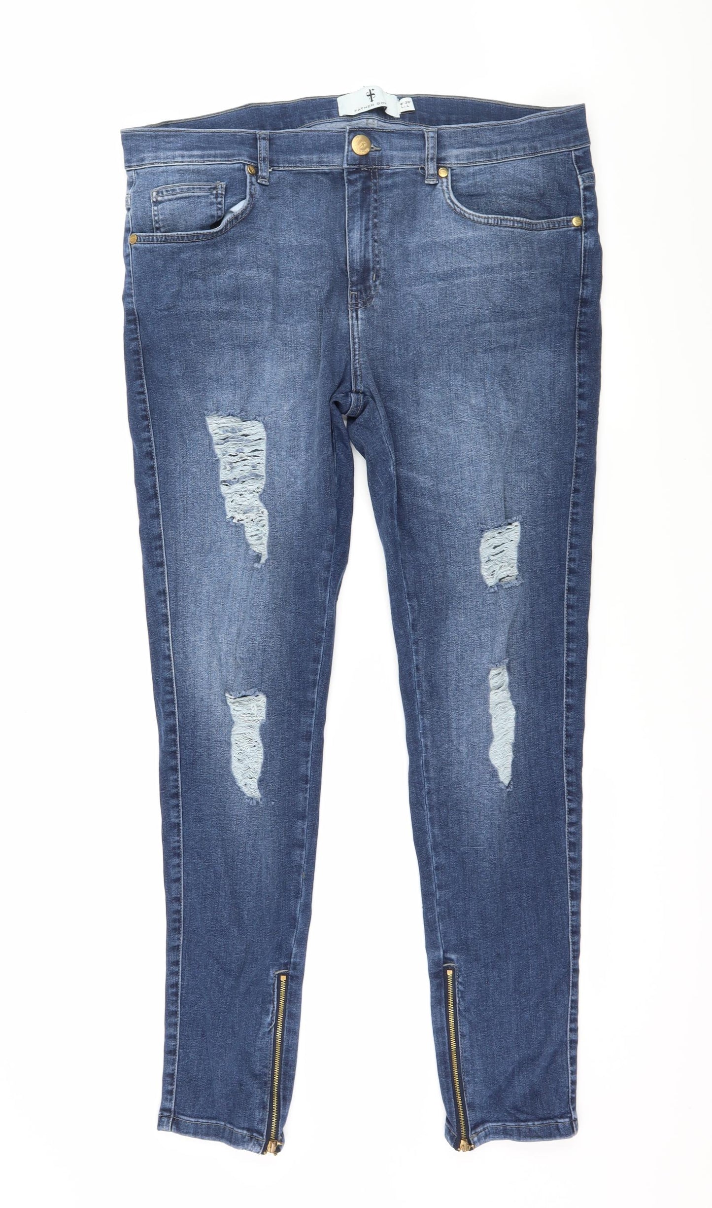Father Sons Mens Blue  Denim Skinny Jeans Size 36 L30 in