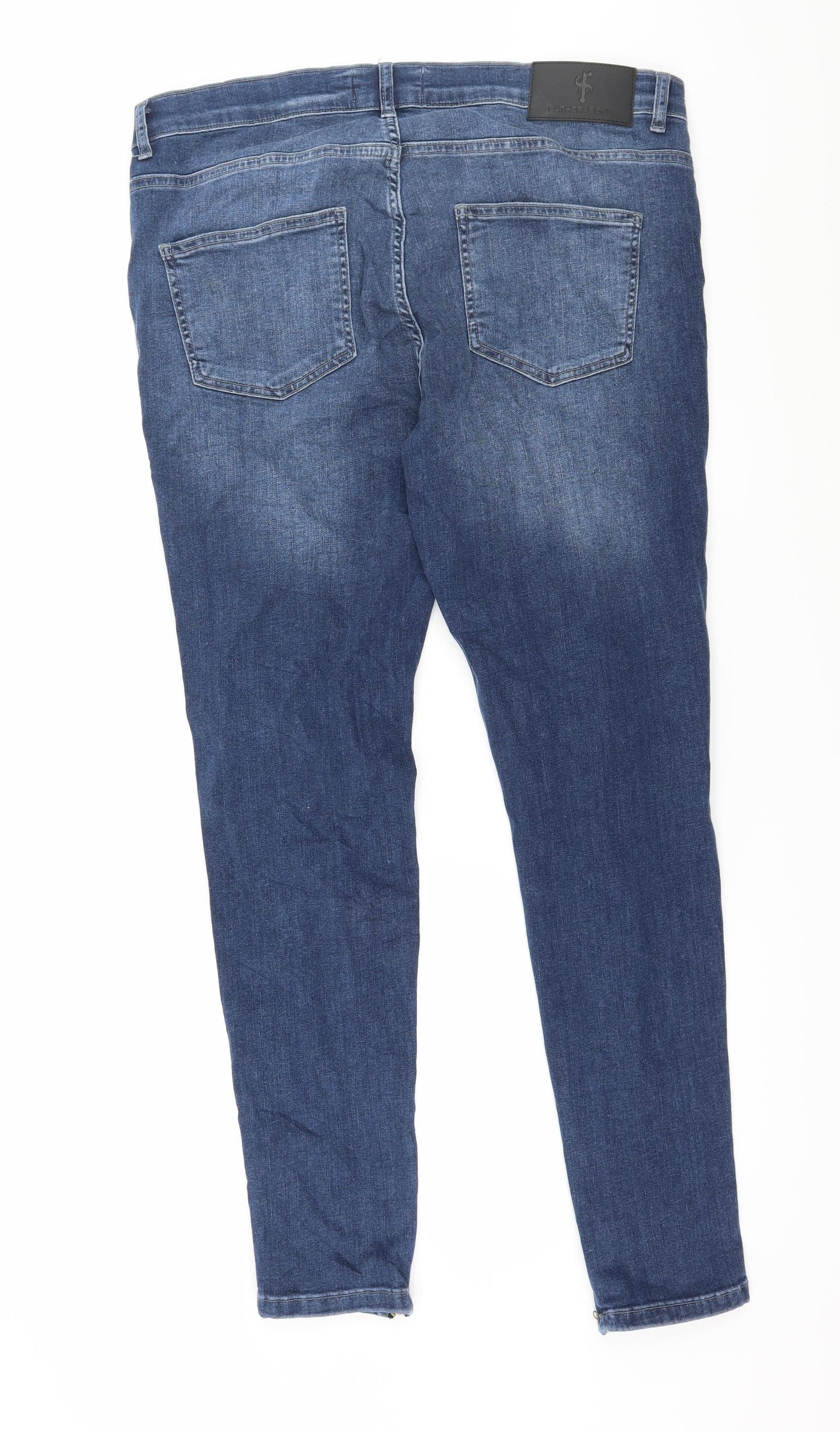 Father Sons Mens Blue  Denim Skinny Jeans Size 36 L30 in