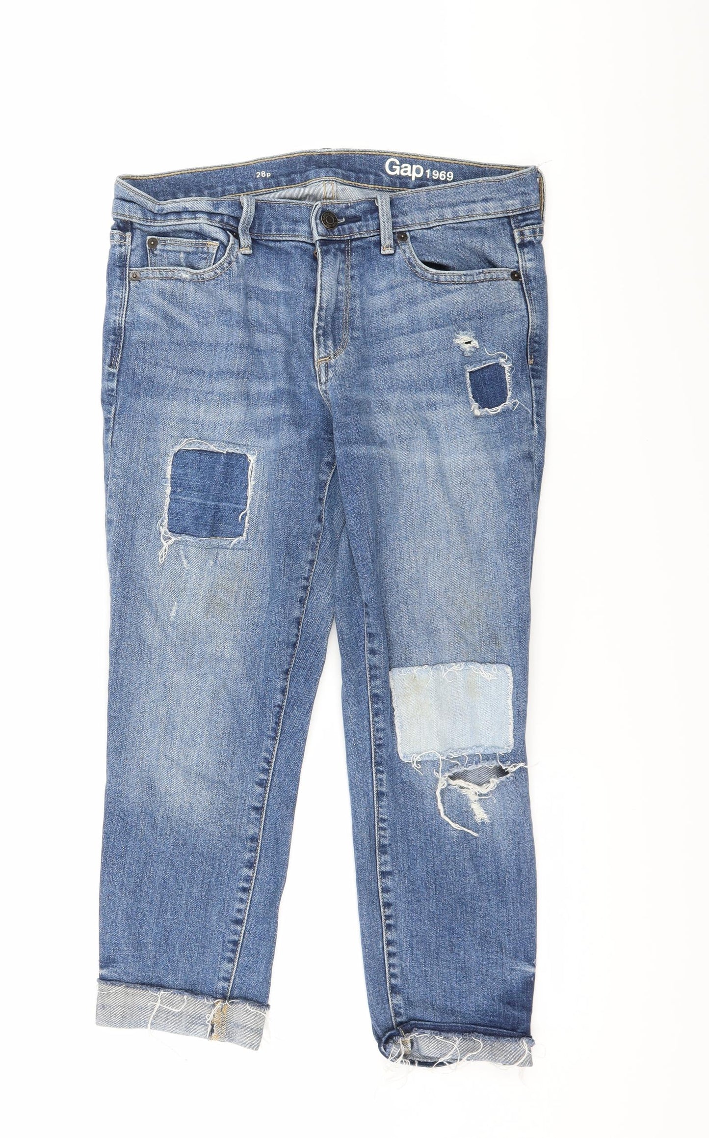 Gap Womens Blue  Denim Straight Jeans Size 28 L22 in