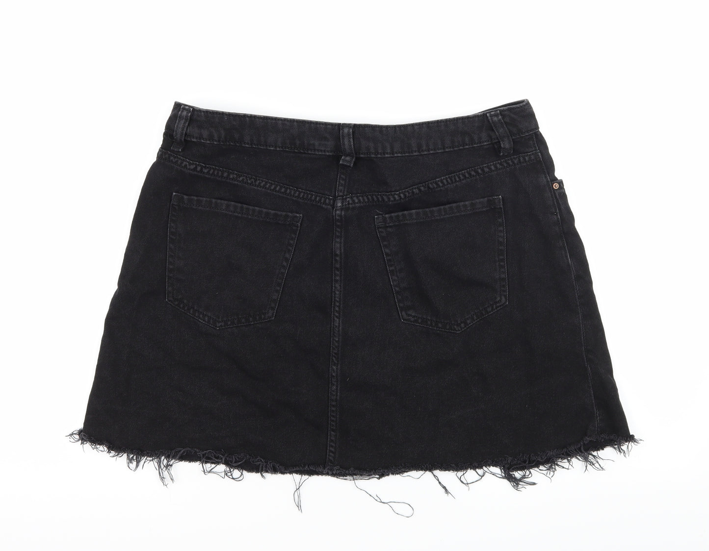 Divided by H&M Womens Black  Denim A-Line Skirt Size 14