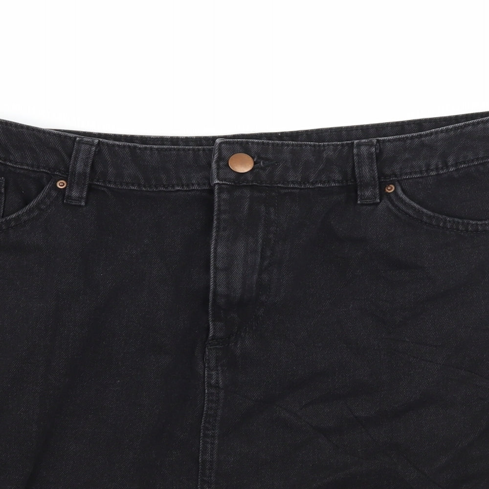 Divided by H&M Womens Black  Denim A-Line Skirt Size 14