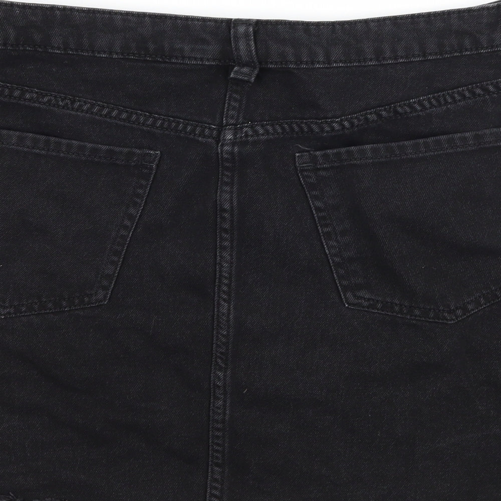 Divided by H&M Womens Black  Denim A-Line Skirt Size 14