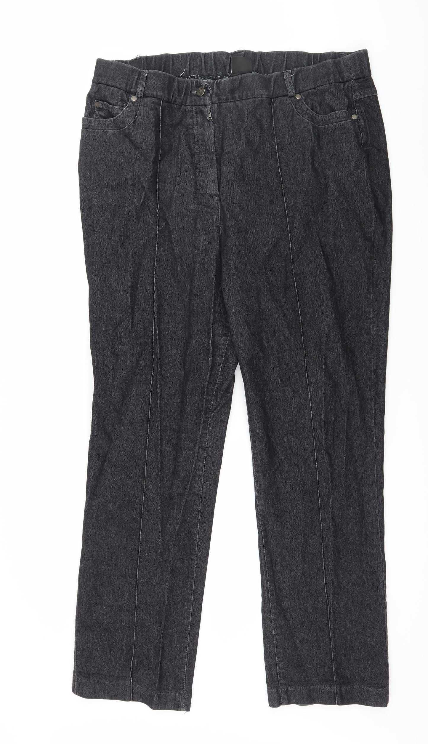 Magi-Fit Womens Grey  Denim Straight Jeans Size 20 L29 in