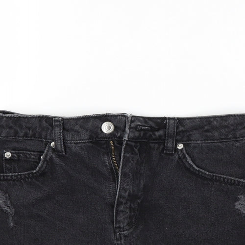 Topshop Womens Black   Cut-Off Shorts Size 6