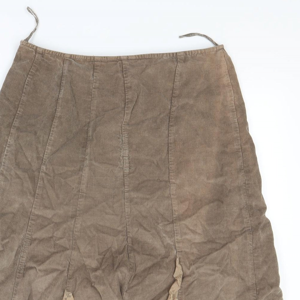 Peruna Womens Brown  Corduroy Flare Skirt Size 14