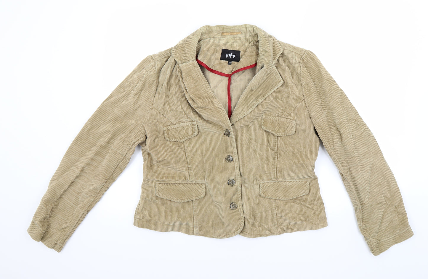 Peruna Womens Beige  Corduroy Jacket Coat Size 16