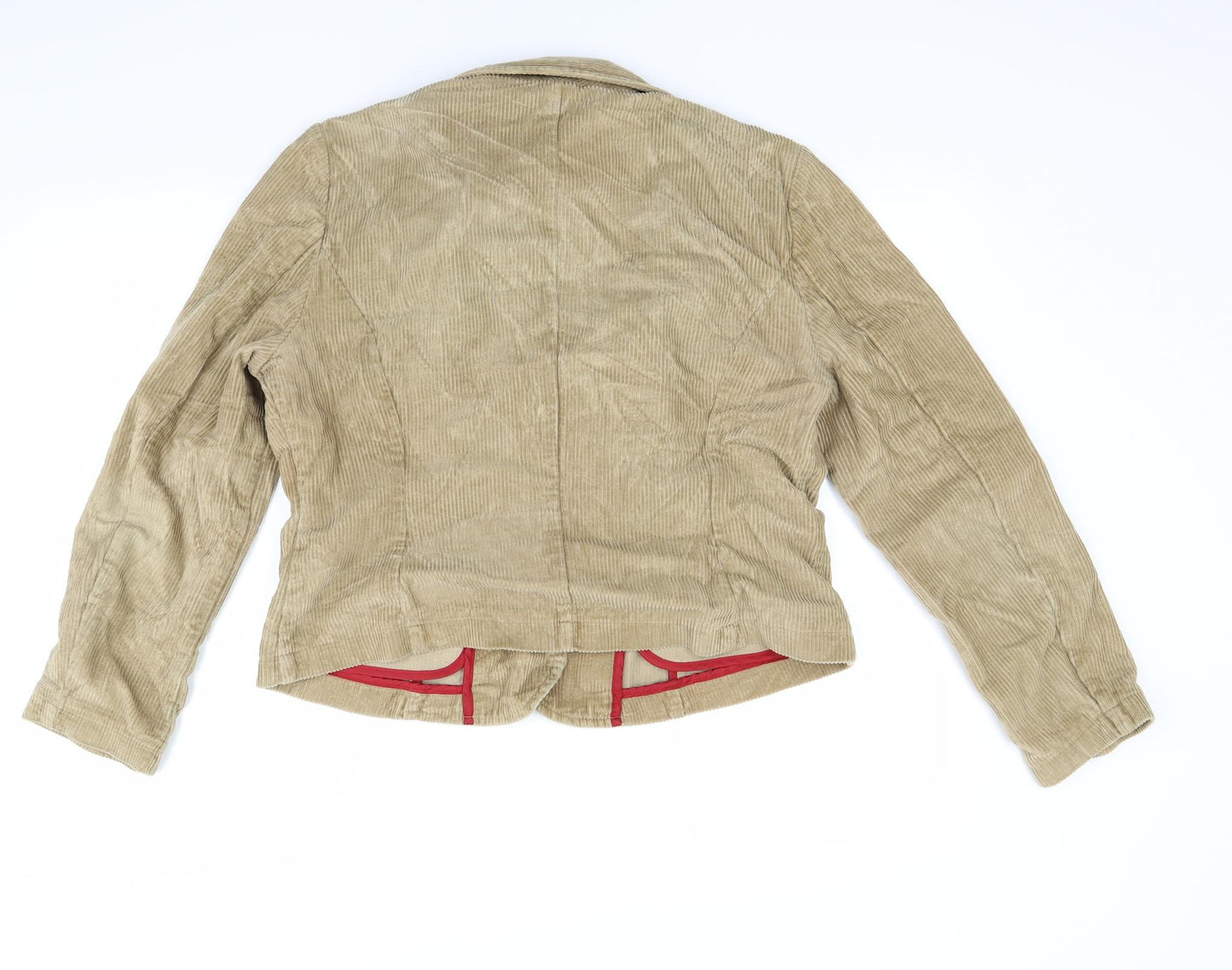 Peruna Womens Beige  Corduroy Jacket Coat Size 16