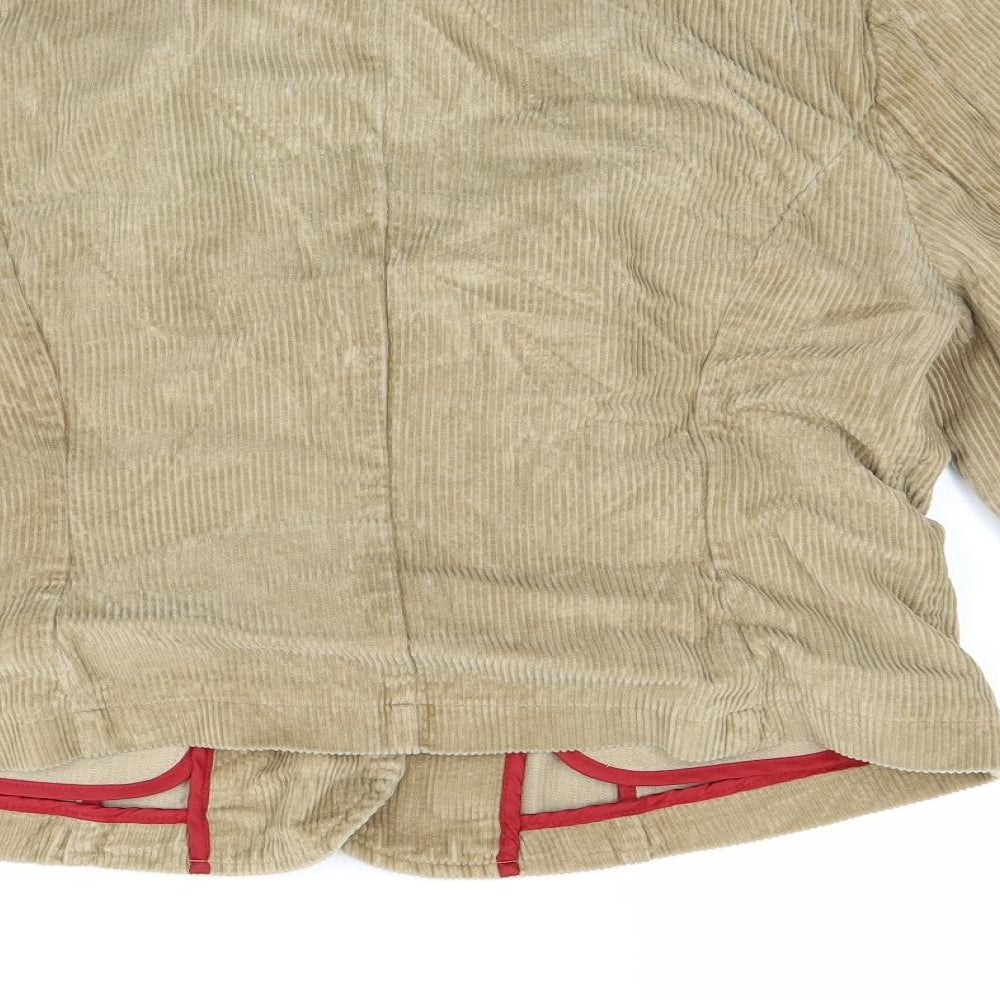 Peruna Womens Beige  Corduroy Jacket Coat Size 16