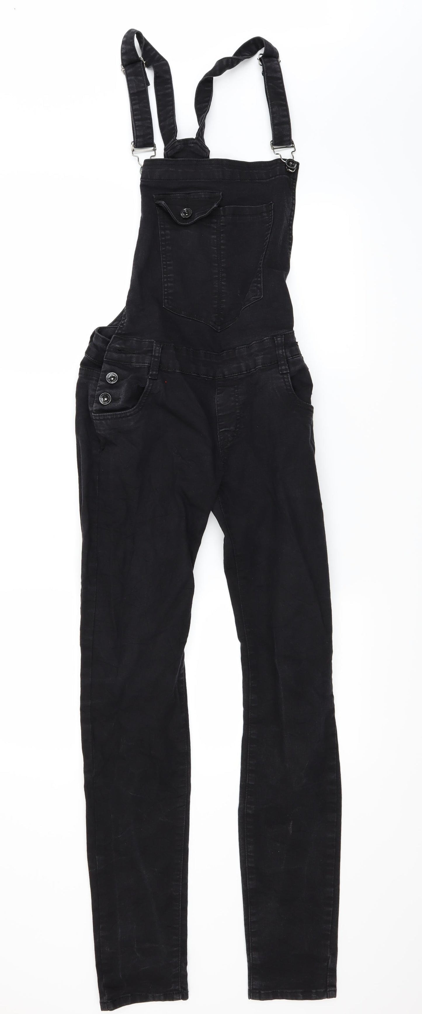 DS FAShION Womens Black   Dungaree One-Piece Size 14 L30 in