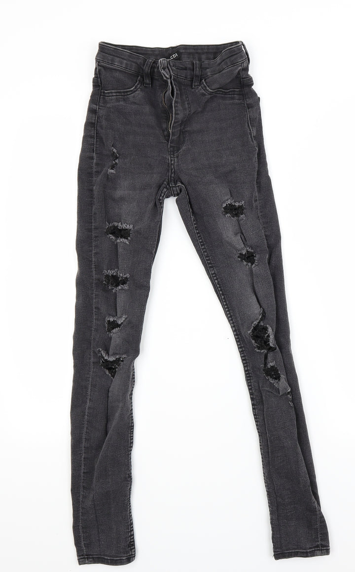 H&M Womens Black  Denim Skinny Jeans Size 4 L27 in