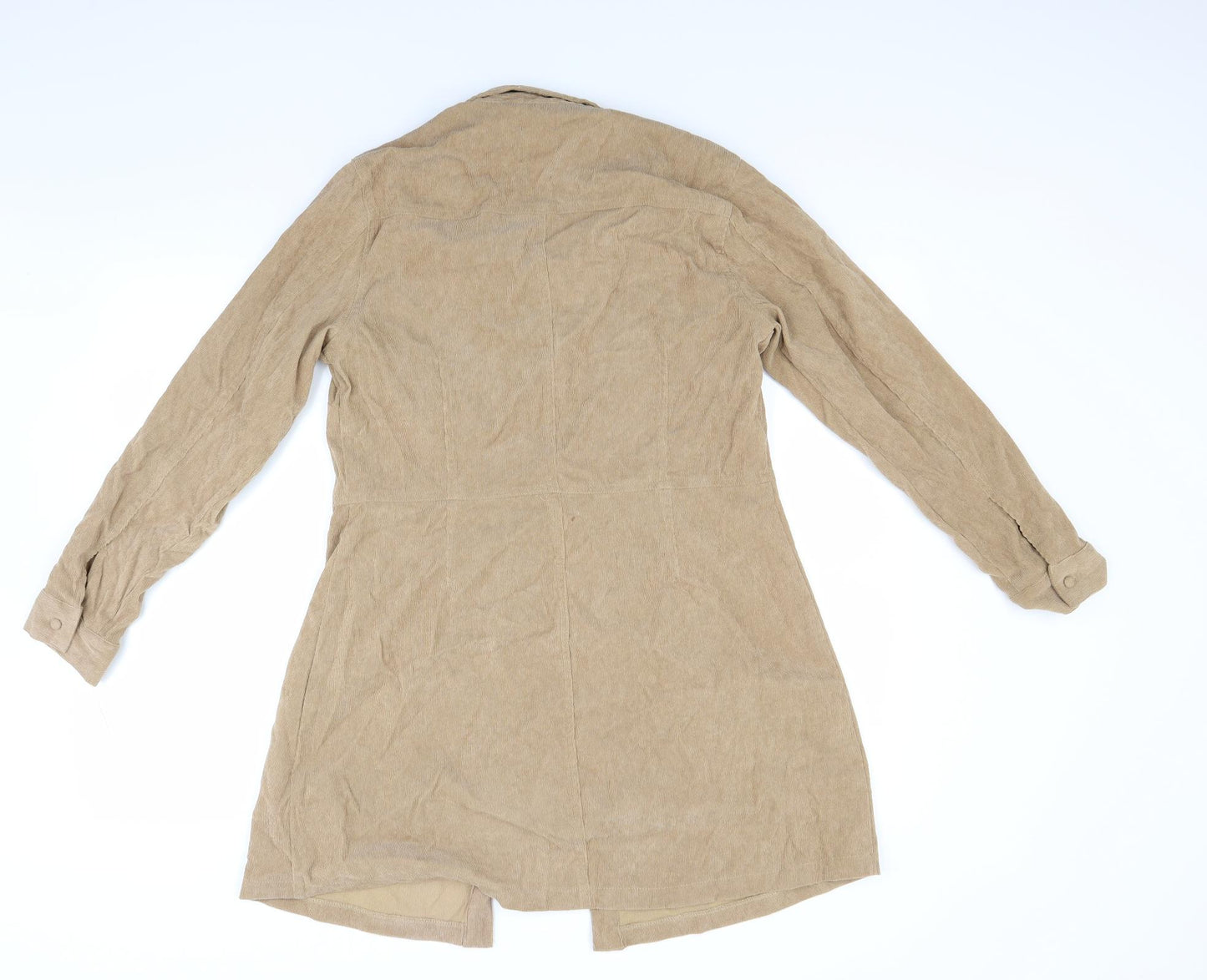 Primark Womens Beige  Corduroy Shirt Dress  Size 16