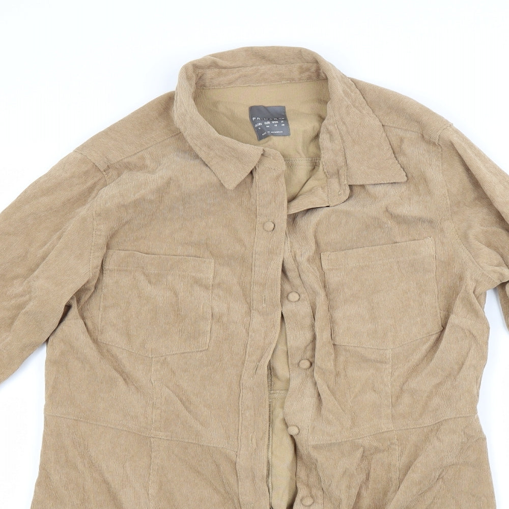Primark Womens Beige  Corduroy Shirt Dress  Size 16