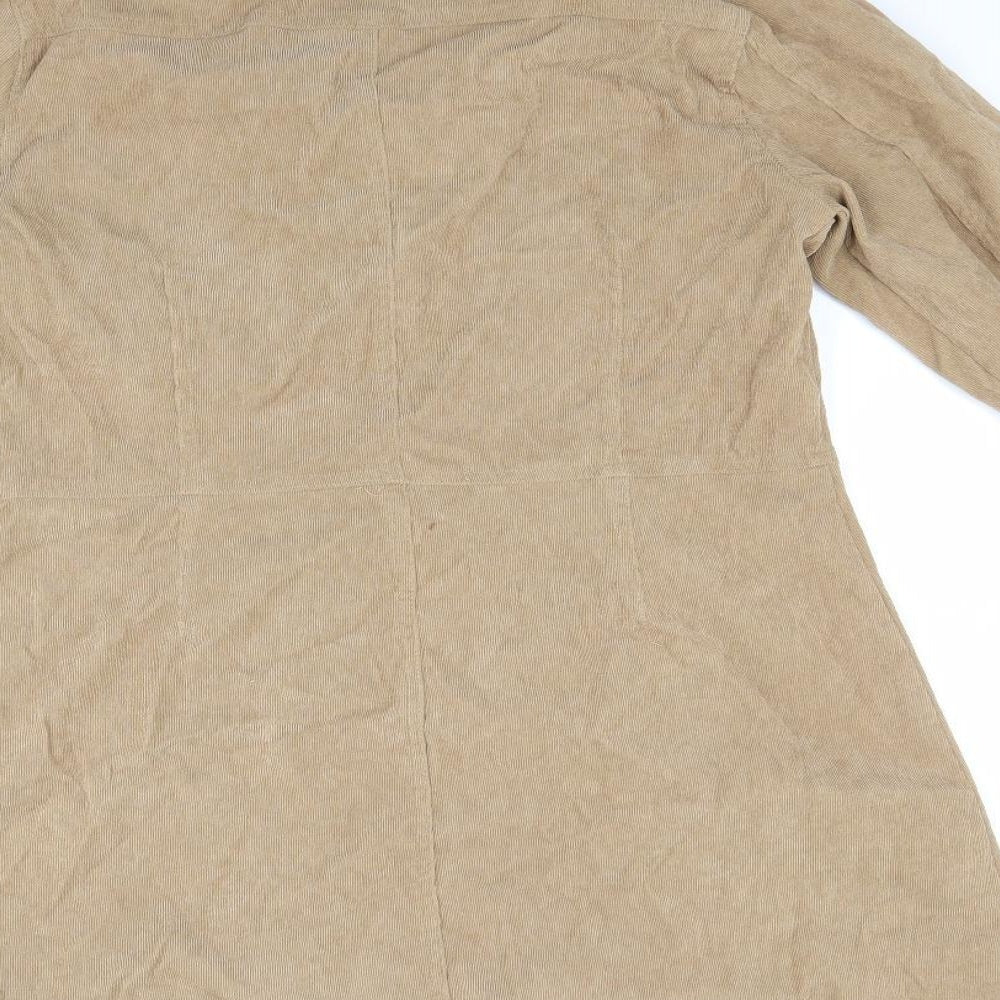 Primark Womens Beige  Corduroy Shirt Dress  Size 16