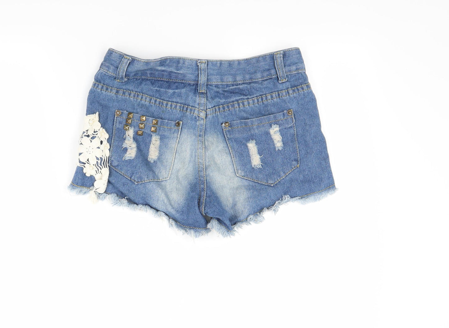 Preworn Womens Blue  Denim Cut-Off Shorts Size M