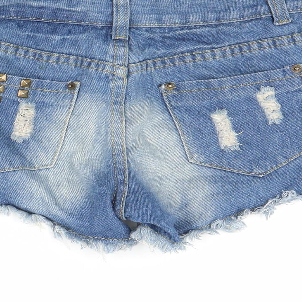 Preworn Womens Blue  Denim Cut-Off Shorts Size M