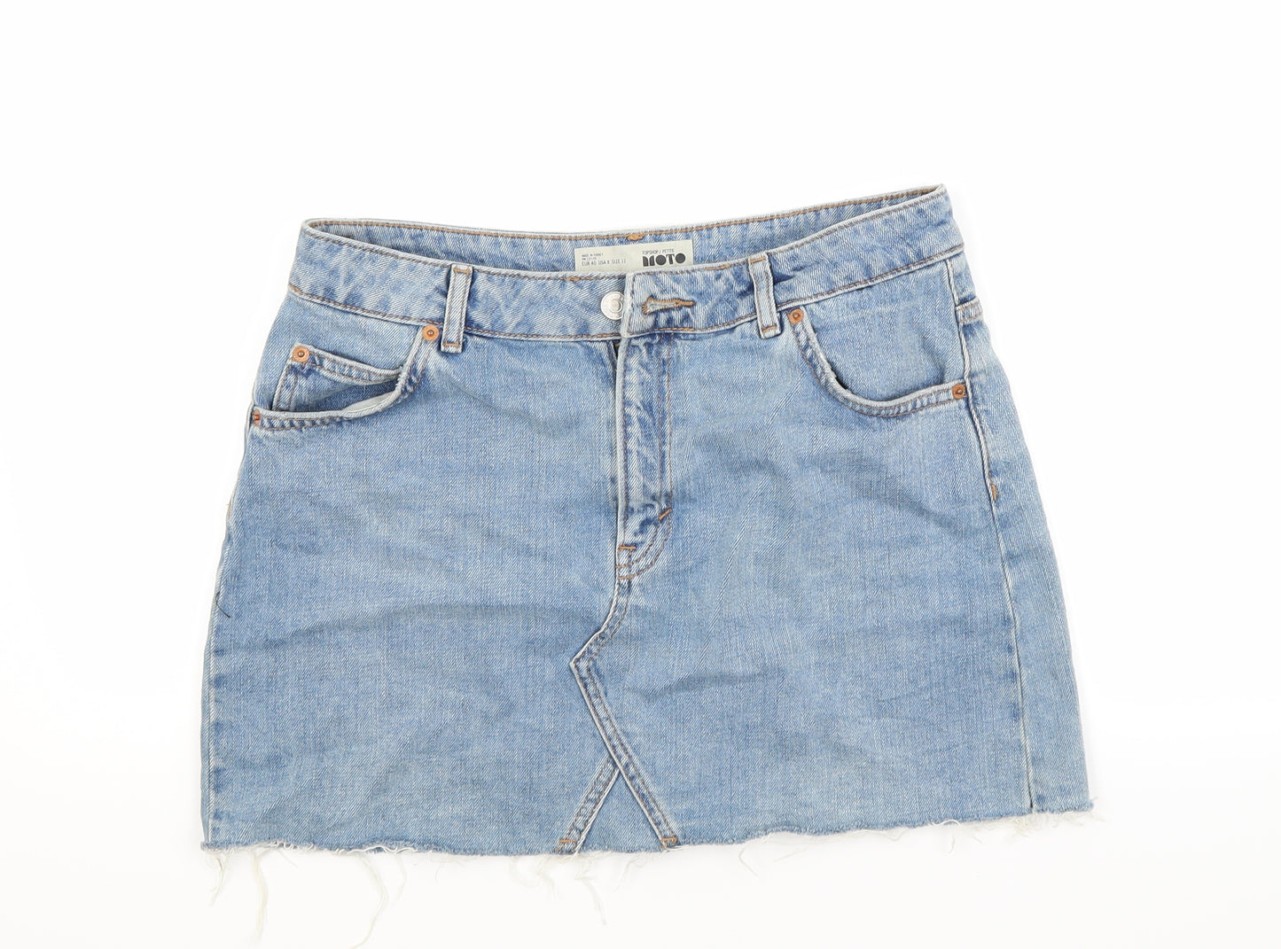 Topshop Womens Blue  Denim Mini Skirt Size 12