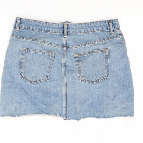 Topshop Womens Blue  Denim Mini Skirt Size 12