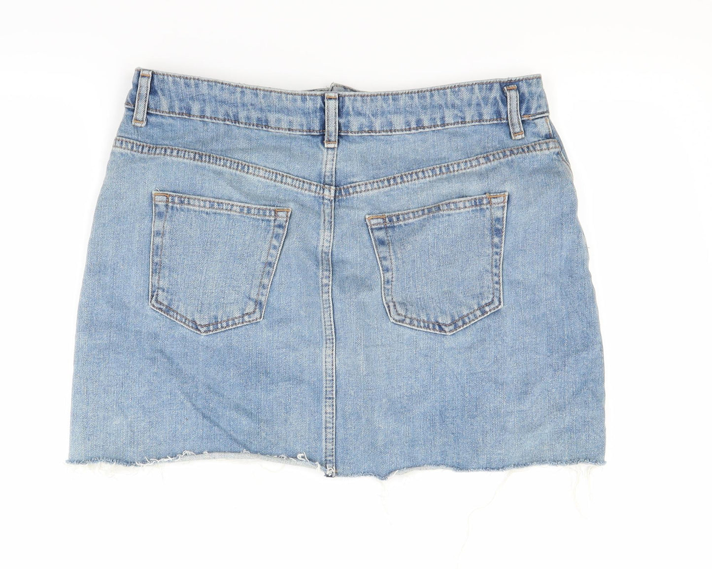 Topshop Womens Blue  Denim Mini Skirt Size 12