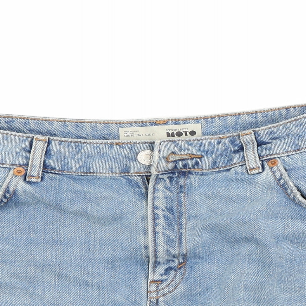 Topshop Womens Blue  Denim Mini Skirt Size 12