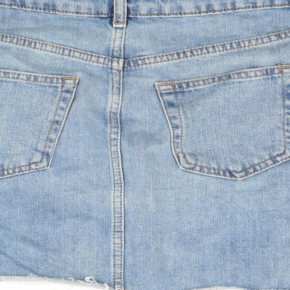 Topshop Womens Blue  Denim Mini Skirt Size 12