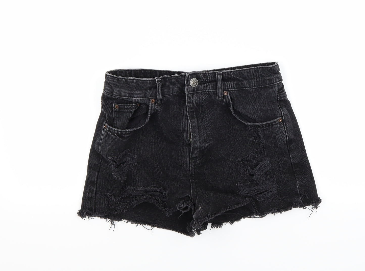 Topshop Womens Black   Cut-Off Shorts Size 10