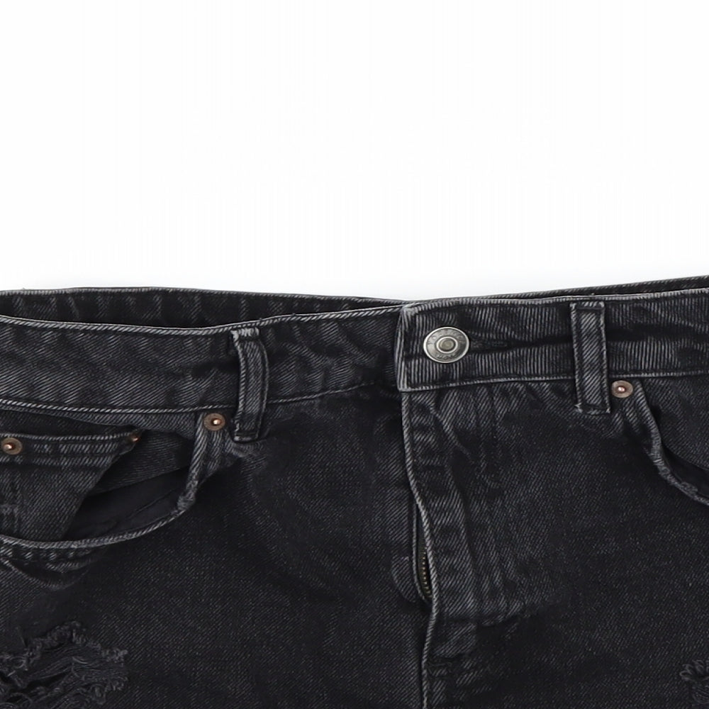 Topshop Womens Black   Cut-Off Shorts Size 10