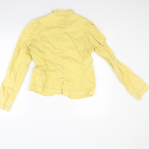 French Connection Womens Yellow  Denim Jacket Coat Size 10