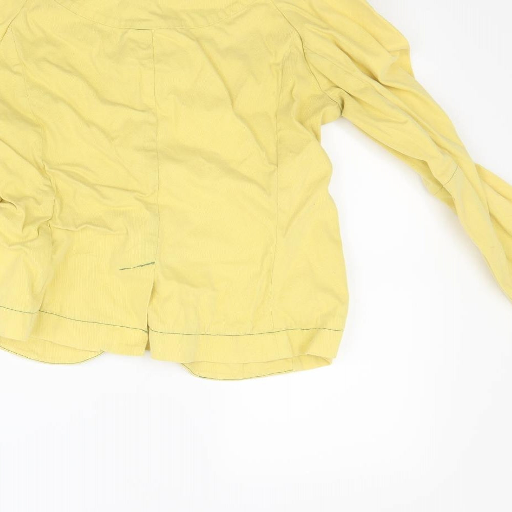 French Connection Womens Yellow  Denim Jacket Coat Size 10