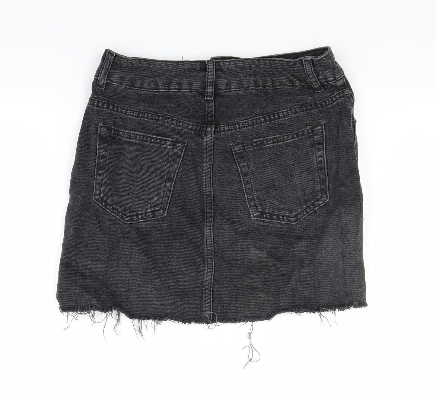 Topshop Womens Black  Denim Maxi Skirt Size 8