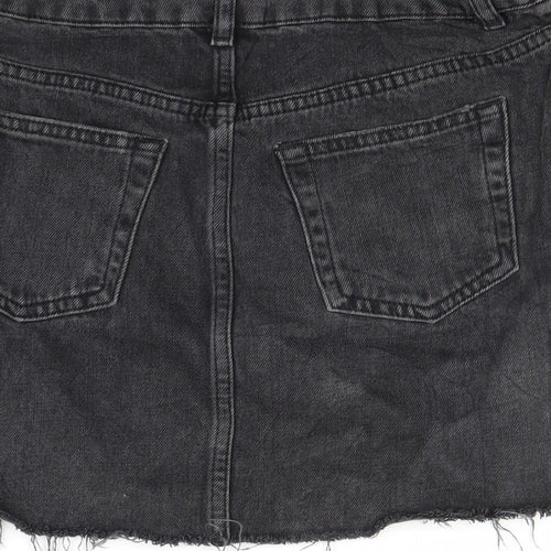 Topshop Womens Black  Denim Maxi Skirt Size 8