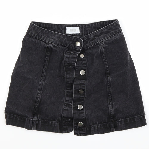 Savida Womens Black  Denim Mini Skirt Size 6