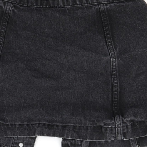Savida Womens Black  Denim Mini Skirt Size 6