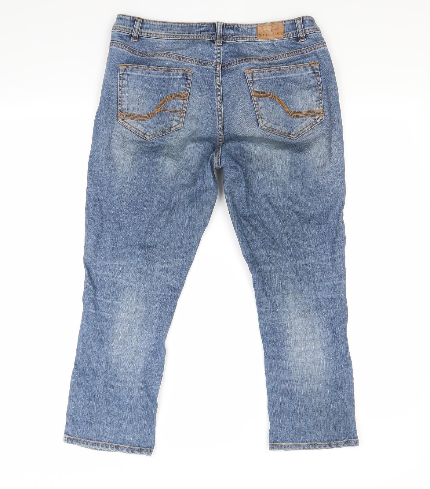 Fat Face Womens Blue  Denim Capri Jeans Size 12 L22 in