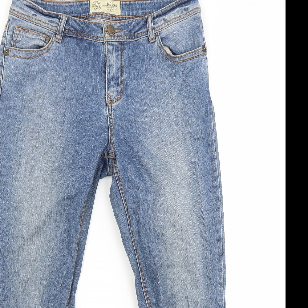 Fat Face Womens Blue  Denim Capri Jeans Size 12 L22 in