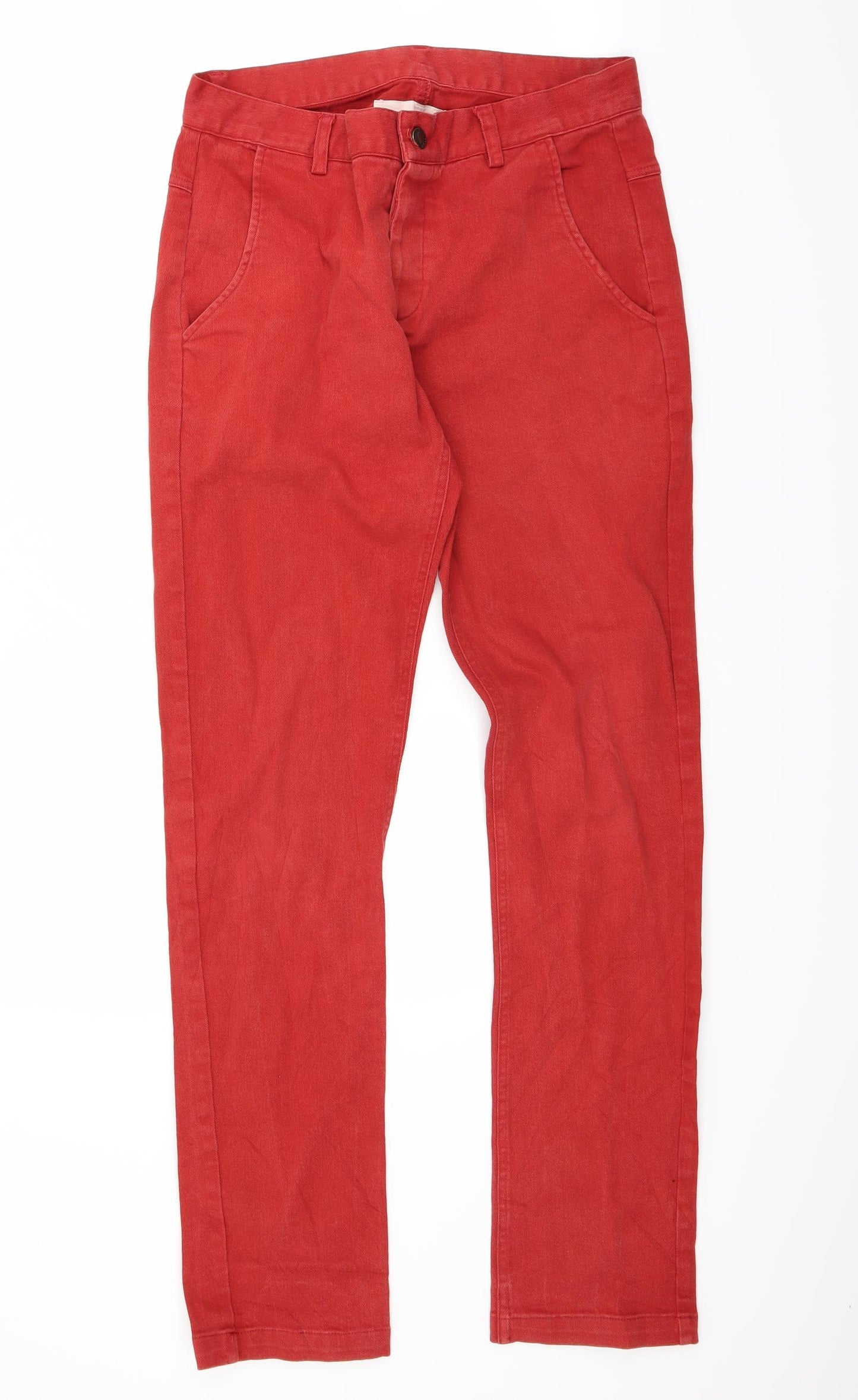 Rupert & Buckley Clothing Womens Red  Denim Straight Jeans Size 12 L30 in