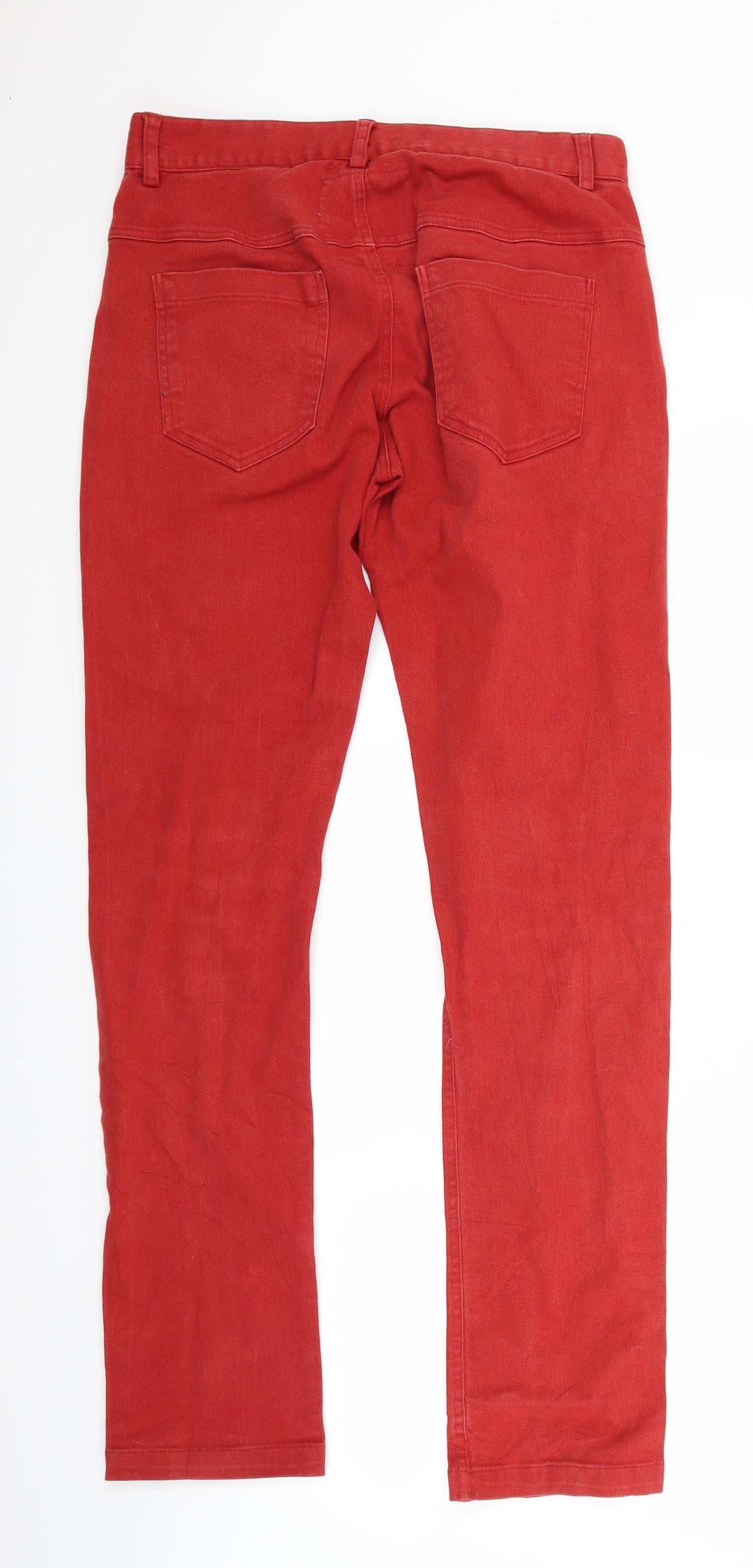 Rupert & Buckley Clothing Womens Red  Denim Straight Jeans Size 12 L30 in