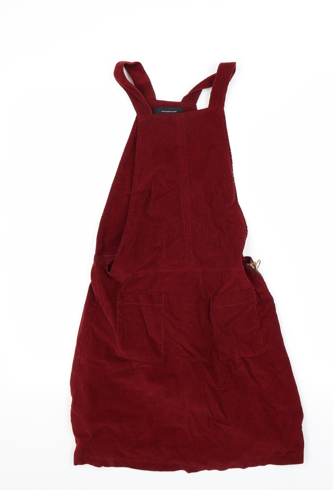 Primark Womens Red  Corduroy Pinafore/Dungaree Dress  Size 6