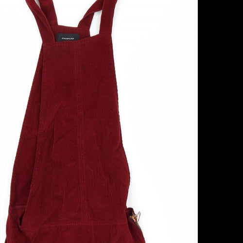 Primark Womens Red  Corduroy Pinafore/Dungaree Dress  Size 6