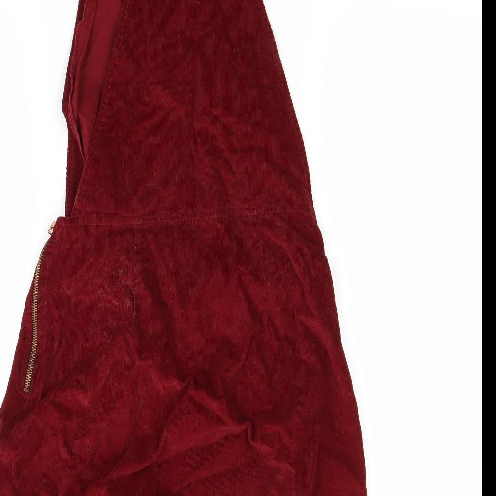 Primark Womens Red  Corduroy Pinafore/Dungaree Dress  Size 6