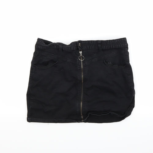 FOREVER 21 Womens Black  Denim Mini Skirt Size 10